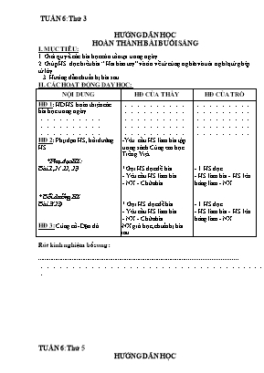 Hướng dẫn học Lớp 4 - Tuần 6-8