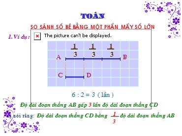 Bài giảng Toán Lớp 3 - Bài: So sánh số bé bằng một phần mấy số lớn - Nguyễn Thị Thu Hiền