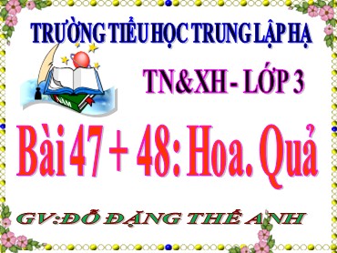 Bài giảng Tự nhiên và xã hội Lớp 3 - Bài 47+48: Hoa, quả - Năm học 2020-2021 - Trường Tiểu học Trung Lập Hạ