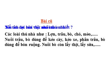 Bài giảng Tự nhiên và xã hội Lớp 3 - Bài 55: Thú (Tiếp theo)