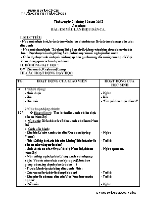 Giáo án Âm nhạc Lớp 3 - Bài: Em yêu làn điệu dân ca - Năm học 2018-2019 - Trường Tiểu học Thị trấn Củ Chi