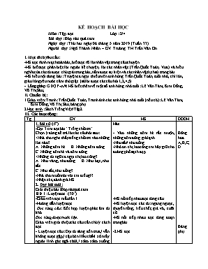 Giáo án Tiếng Việt Lớp 2 - Tập đọc: Bóp nát quả cam - Năm học 2018-2019 - Ngô Thành Nhân