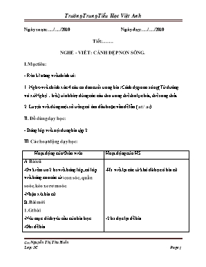 Giáo án Tiếng Việt Lớp 3 - Nghe viết: Cảnh đẹp non sông - Nguyễn Thị Thu Hiền