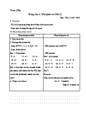 Giáo án Toán Lớp 2 - Tuần 24 - Năm học 2014-2015