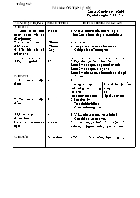 Giáo án tổng hợp Lớp 2 - Tuần 18 - Năm học 2014-2015