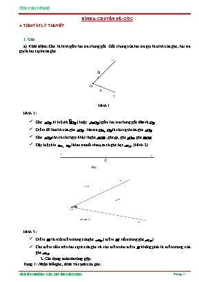 Bài tập trắc nghiệm Toán 6 - Chuyên đề: Góc (tiếp)