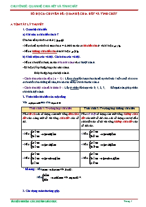 Bài tập trắc nghiệm Toán 6 - Chuyên đề: Quan hệ chia hết và tính chất