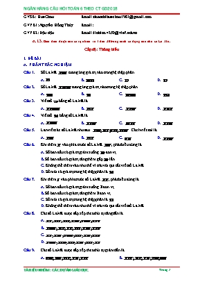 Câu hỏi ôn tập Toán 6 - Biểu diễn được các số tự nhiên từ 1 đến 30 bằng cách sử dụng các chữ số La Mã