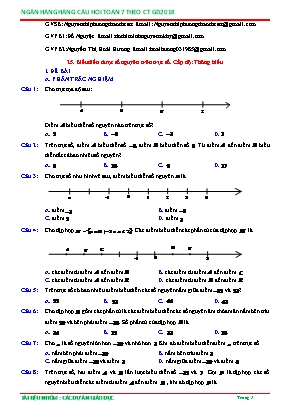 Câu hỏi ôn tập Toán 6 - Biểu diễn được số nguyên trên trục số