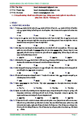 Câu hỏi ôn tập Toán 6 - Giải quyết những vấn đề thực tiễn (phức hợp, không quen thuộc) gắn với thực tiễn các phép tính