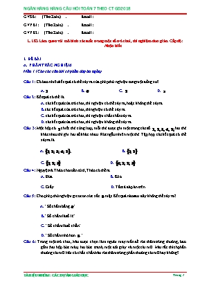 Câu hỏi ôn tập Toán 6 - Làm quen với mô hình xác suất trong một số trò chơi, thí nghiệm đơn giản