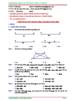 Câu hỏi ôn tập Toán 6 - Nhận biết được khái niệm đoạn thẳng, trung điểm của đoạn thẳng