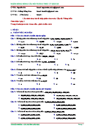 Câu hỏi ôn tập Toán 6 - So sánh được hai số thập phân cho trước