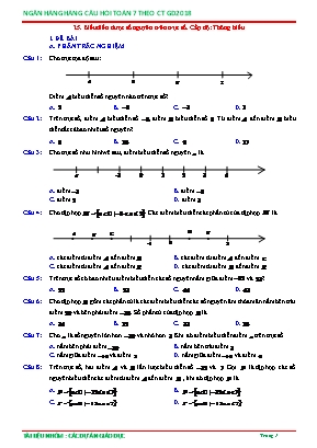 Câu hỏi ôn tập Toán 6 theo Chương trình GDPT 2018 - Biểu diễn được số nguyên trên trục số