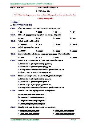 Câu hỏi ôn tập Toán 6 theo Chương trình GDPT 2018 - Biểu diễn được các số tự nhiên từ 1 đến 30 bằng cách sử dụng các chữ số La Mã