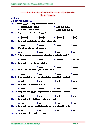 Câu hỏi ôn tập Toán 6 theo Chương trình GDPT 2018 - Biểu diễn được số tự nhiên trong hệ thập phân