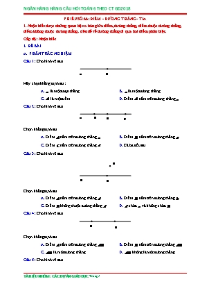 Câu hỏi ôn tập Toán 6 theo Chương trình GDPT 2018 - Điểm, đường thẳng - Tia