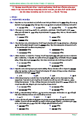 Câu hỏi ôn tập Toán 6 theo Chương trình GDPT 2018 - Dụng được kiến thức số học vào giải quyết những vấn đề thực tiễn (đơn giản, quen thuộc)