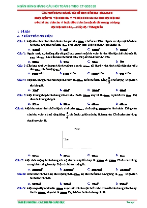 Câu hỏi ôn tập Toán 6 theo Chương trình GDPT 2018 - Giải quyết được một số vấn đề thực tiễn (đơn giản, quen thuộc) gắn với việc tính chu vi và diện tích của các hình đặc biệt nói trên
