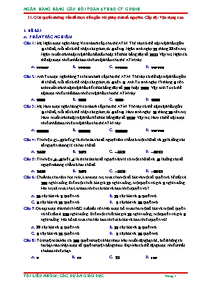 Câu hỏi ôn tập Toán 6 theo Chương trình GDPT 2018 - Giải quyết những vấn đề thực tiễn gắn với phép tính số nguyên