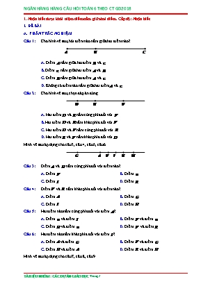 Câu hỏi ôn tập Toán 6 theo Chương trình GDPT 2018 - Nhận biết được khái niệm điểm nằm giữa hai điểm