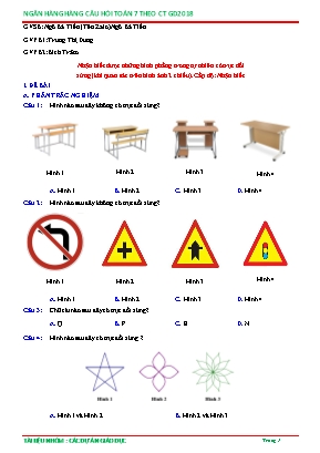 Câu hỏi ôn tập Toán 6 theo Chương trình GDPT 2018 - Nhận biết được những hình phẳng trong tự nhiên có trục đối xứng (khi quan sát trên hình ảnh 2 chiều)