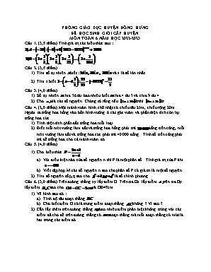 Đề học sinh giỏi cấp huyện - Môn: Toán 6