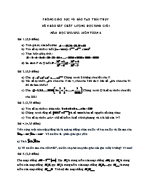 Đề khảo sát chất lượng học sinh giỏi - Năm học 2022 - 2023 - Môn: Toán 6