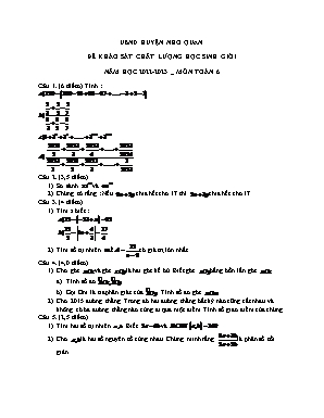 Đề khảo sát chất lượng học sinh giỏi - Năm học 2022 - 2023 - Môn: Toán học 6