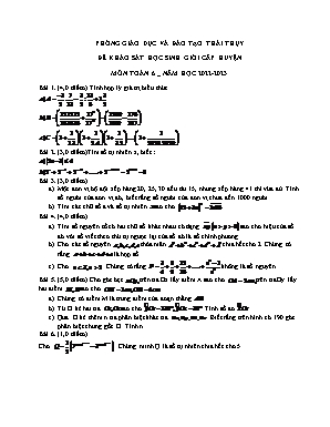 Đề khảo sát học sinh giỏi cấp huyện - Môn: Toán 6