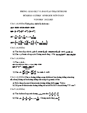 Đề khảo sát học sinh giỏi môn Toán - Năm học 2022 - 2023