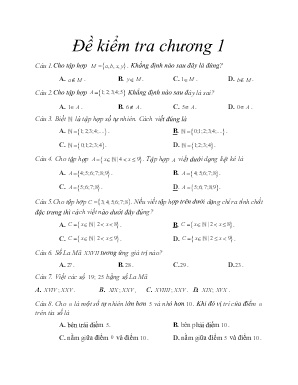 Đề kiểm tra chương 1 - Toán 6