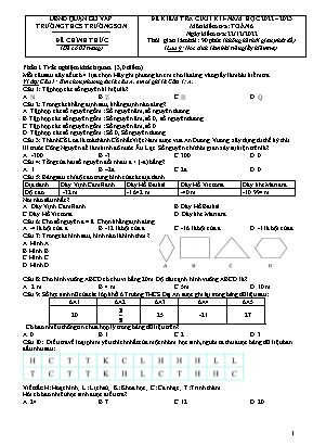 Đề kiểm tra cuối kì I - Môn: Toán 6 - Trường THCS Trường Sơn