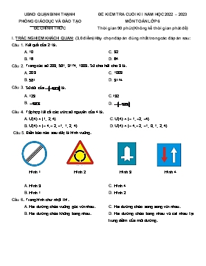 Đề kiểm tra cuối kì I - Môn: Toán 6 - Trường THCS Yên Thế