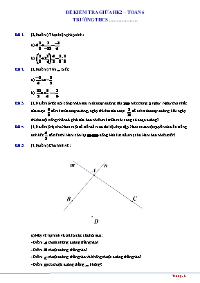 Đề kiểm tra giữa học kì 2 – Toán 6