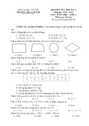 Đề kiểm tra học kỳ I - Môn: Toán 6 - Trường THCS Lê Lợi