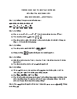 Đề kiểm tra học sinh giỏi - Năm học 2022 - 2023 - Môn: Toán 6