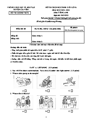 Đề thi chọn học sinh giỏi lớp 6 - Môn: Tiếng anh