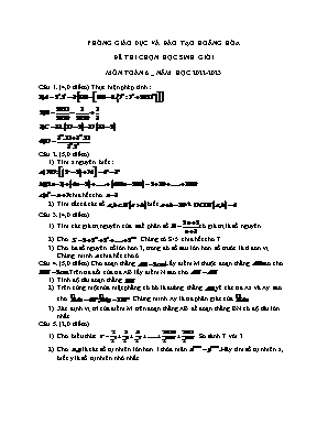Đề thi chọn học sinh giỏi - Môn: Toán 6 - Năm 2022 - 2023