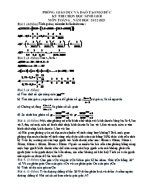Đề thi chọn học sinh giỏi - Môn: Toán 6 - Năm học 2022 - 2023