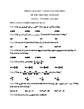 Đề thi chọn học sinh giỏi Toán 6 - Năm học 2022 - 2023