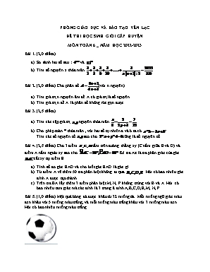 Đề thi học sinh giỏi cấp huyện - Môn: Toán 6