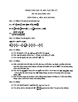 Đề thi học sinh giỏi môn Toán lớp 6