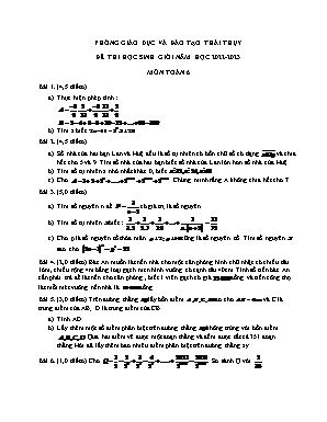 Đề thi học sinh giỏi năm học 2022 - 2023 - Môn: Toán khối 6
