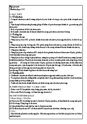 Giáo án dạy thêm Hình học 6 (Kết nối tri thức) - Bài: Góc