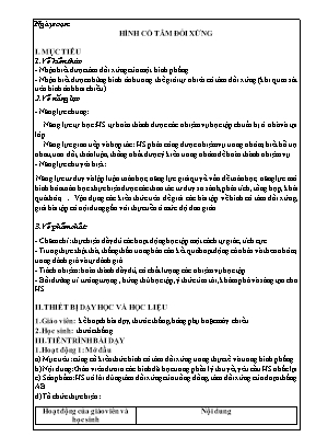 Giáo án dạy thêm Hình học 6 (Kết nối tri thức) - Bài: Hình có tâm đối xứng