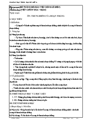 Giáo án dạy thêm Hình học 6 (Kết nối tri thức) - Ôn tập: Trung điểm của đoạn thẳng