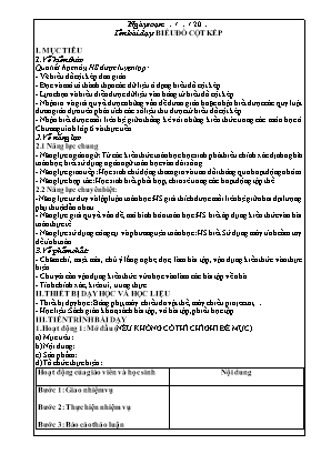 Giáo án dạy thêm Số học 6 (Kết nối tri thức) - Bài: Biểu đồ cột kép