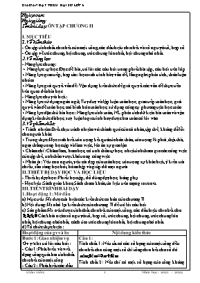 Giáo án dạy thêm Số học 6 (Kết nối tri thức) - Bài: Ôn tập chương II