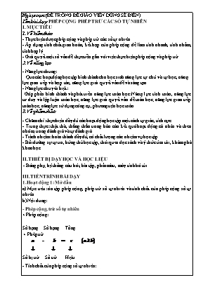 Giáo án dạy thêm Số học 6 (Kết nối tri thức) - Bài: Phép cộng phép trừ các số tự nhiên